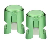 PATIKIL Champagne Bouchons, 2pcs Inox Acier Bouteille Scellant Champagne Économiseur avec un Long Étanchéité Bouchon pour Champagne et Pétillant, Vert