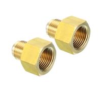 PATIKIL Connecteur Évasé Femelle 1/2" x 3/8" Mâle, 2 Pièces SAE 45 Degrés Adaptateur en Laiton Évasé Raccord de Tuyau Évasé pour Conduite de Gaz d'Air Réfrigération CVC