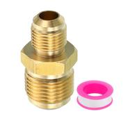 PATIKIL Connecteur Évasé Mâle 3/8" x 5/8" Mâle, Adaptateur en Laiton Évasé SAE à 45 Degrés Réduisant le Coupleur de Tube Union Raccord de Tuyau Évasé pour Conduite de Gaz d'Air, CVC