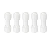 PATIKIL Connecteur Union Droit pour Purificateur d'Eau 1/4" OD à 1/4" OD, 5 Pièces Raccords de Tube à Connexion pour SystèmePlomberie de Purificateur d'Eau à Osmose Inverse RO/DI, Blanc