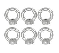 PATIKIL Écrou à Œil de Levage M6, 6Pcs Écrous Filetés Femelles en Acier Inoxydable 304, Anneau Métrique à Épaulement pour la Marine