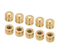 PATIKIL Écrou Borgne M6x10x10mm, 15 Pcs Écrou à Capuchon Vis Bouton Cache Boulon, Filetage Femelle, Moleté, Quincaillerie Décorative, Luminaires