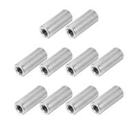 PATIKIL Ecrous De Raccord Ronds M5, 10 Pcs 0.39"OD x 0.98"H 304 Acier Inoxydable Rond Moleté Manchon D'Accouplement À Pouce Barre Filetée Tube Quincaillerie De Caméra Lampe