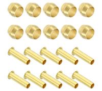 PATIKIL Embouts de Manchons de Compression en Laiton, 40 Pcs 6mm ID x 6mm OD Tuyau Kit d'Assortiment de Raccords d'Insert, Virole pour Tube d'Air, d'Eau