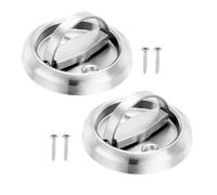 PATIKIL Encastré Porte Poignées, 2 pcs Rond Affleurer Poignées Inox Acier Meubles Serrures Caché Intégré Ignifuge Porte Meubles Tirer Argent