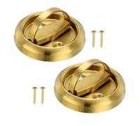 PATIKIL Encastré Porte Poignées, 2 pcs Rond Affleurer Poignées Inox Acier Meubles Serrures Caché Intégré Ignifuge Porte Meubles Tirer Or