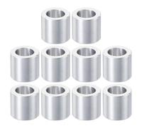 PATIKIL Entretoises en Aluminium M10, 10pcs Entretoise Métallique à Vis Ronde, Rondelle Plate pour Vis Tige Filetée Écrous Boulons Gonds de Porte, 10.2mm ID x 16mm OD x 15mm Hauteur