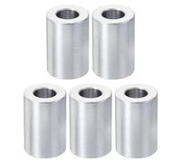 PATIKIL Entretoises en Aluminium M10, 5pcs Entretoise Métallique à Vis Ronde, Rondelle Plate pour Vis Tige Filetée Écrous Boulons Gonds de Porte, 10.5mm ID x 20mm OD x 30mm Hauteur