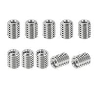 PATIKIL Filetage Adaptateurs Manchon Réduction Écrou Insert Fileté, 10 pcs M6*1 Mâle à M3*0.5 Femelle Réparation Insérer Écrou Vis Réducteur Conversion Inox Acier Fixation 8mm