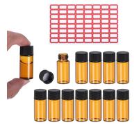 PATIKIL Flacons en Verre Ambré de 5 ml, Lot de 25 Flacons d'Échantillons avec Bouchon à Vis Et Étiquette, Flacon de Réactif Étanche Pour Laboratoire