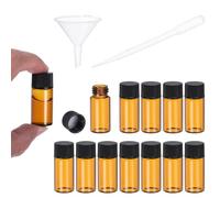 PATIKIL Flacons en Verre Ambré de 5 ml, Lot de 500 Flacons d'Échantillons avec Bouchon à Vis, Bouteille de Réactif avec 10 Compte-Gouttes Et 5 Entonnoirs, Étanche, Pour Laboratoire