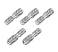 PATIKIL Goujon Fileté Double Extrémité M5x10 à M6x10, 20mm Long, 5 Pcs Tête Fendue Boulons en Acier Inoxydable 304 avec Adaptateur Réducteur de Filetage pour Fixations de Meubles