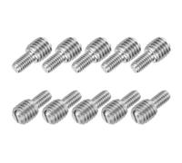 PATIKIL Goujon Fileté Double Extrémité M6x10 à M10x10, 20mm Long, 10 Pcs Tête Fendue Boulons en Acier Inoxydable 304 avec Adaptateur Réducteur de Filetage pour Fixations de Meubles