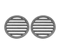PATIKIL Grille De Feu en Fonte 5,1" Ronde Plaque À Charbon 2 Pièces | Plaque À Charbon, Haute Température, Grille De Fond, Accessoire De Cuisson, 6 Fentes, Pour Barbecue
