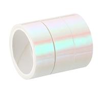 PATIKIL Holographique Ruban 15mm x 5m, 3 Rouleau Autoadhésif Métallique Feuille Masking Autocollant pour Bricolage Art Artisanat Enveloppe Décoration, Blanc