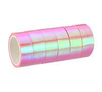 PATIKIL Holographique Ruban 15mm x 5m, 6 Rouleau Autoadhésif Métallique Feuille Masking Autocollant pour Bricolage Art Artisanat Enveloppe Décoration, Rose