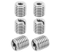 PATIKIL Insert Fileté Métal Manchon Réducteur d'Écrou, M14x M6x15mm 6 Pcs | Adaptateur de Filetage de Réparation, Mâle à Femelle, Vis Réducteur Conversion en Acier Inoxydable, Ton Argenté
