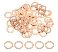 PATIKIL Joint Cuivre M12, 50 Pièces 12mm ID 18mm OD 1mm D'Épaisseur Rondelle Plate Métrique pour Vis Boulon Bouchons de Carter Vidange D'Huile