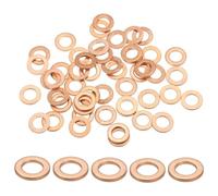 PATIKIL Joint Cuivre M5, 50 Pièces 5mm ID 9mm OD 1mm D'Épaisseur Rondelle Plate Métrique pour Vis Boulon Bouchons de Carter de Vidange