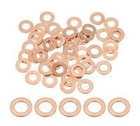 PATIKIL Joint Cuivre M6, 50 Pièces 6mm ID 12mm OD 1mm D'Épaisseur Rondelle Plate Métrique pour Vis Boulon Bouchons de Carter de Vidange D'Huile