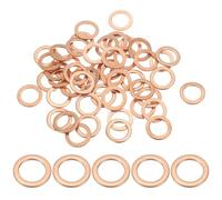 PATIKIL Joint Cuivre M8, 50 Pièces 8mm ID 12mm OD 1mm D'Épaisseur Rondelle Plate Métrique pour Vis Boulon Bouchons de Carter de Vidange