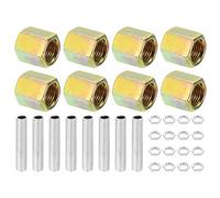 PATIKIL Kit de Réparation de Tuyaux de Lampe Filetés M10, 8 Pièces d'Écrous d'Accouplement Hexagonaux en Métal M10×15 avec Tuyau Fileté et Écrou Hexagonal pour Rallonge d'Éclairage