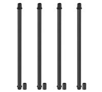 PATIKIL Kit Tige de Lampe à Tube Droit, 4 Ensemble M10 Acier au Carbone 250mm(9.84") Long Tige Filetée à Double Extrémité avec Écrous D'Accouplement Connecteur à Manchon, Noir