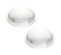 PATIKIL Lentille Convexe Plate Diamètre 50mm, 2 Pcs Hauteur 19mm Verre Borosilicate Haut LED Lentille Optique Convexe Condenseur Avec Bord Pour Lampe Torche Voiture, Transparent 3mm