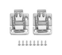 PATIKIL Loquets à Bascule de Fixation pour Coffre, 2Pcs Boucles de Valises en Métal, Serrure à Loquet de Coffre Rétro Avec Vis pour Caisse d'Emballage en Bois, Boîte à Outils, Argenté