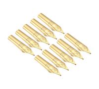PATIKIL Lot de 10 plumes de rechange pour stylo plume de 0,5 à 0,7 mm en acier inoxydable 304 pour dessin et écriture, doré