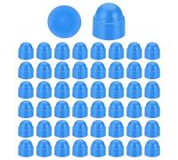 PATIKIL Lot de 100 cache-écrous hexagonaux M8 x 13 x 15 mm en nylon - Capuchons de protection pour vis et écrous - Bleu