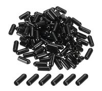 PATIKIL Lot de 120 Embouts en Caoutchouc Vinyle 4 mm Noirs
