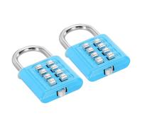 PATIKIL Lot de 2 Cadenas à Combinaison à 8 Chiffres Bouton Poussoir Bleu | Cadenas Mécanisme de Verrouillage à 4 Positions, Serrure Numérique de Sécurité pour Casier de Sport de Gymnase