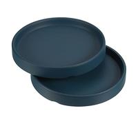 PATIKIL Lot de 2 soucoupes rondes en céramique pour pot de fleurs de 11,4 cm, pour intérieur et extérieur, bleu