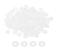 PATIKIL Lot de 200 rondelles plates M4 en nylon - 4 mm x 10 mm x 1 mm d'épaisseur - Rondelles d'étanchéité rondes en plastique pour boulons, vis, tuyaux d'eau, blanc