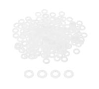 PATIKIL Lot de 200 rondelles plates M5 en nylon - 5 mm x DI x 10 mm x 1 mm d'épaisseur - Rondelles d'étanchéité rondes en plastique pour boulons, vis, tuyaux d'eau, blanc