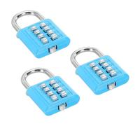 PATIKIL Lot de 3 Cadenas à Combinaison à 8 Chiffres Bouton Poussoir Bleu | Mécanisme de Verrouillage à 4 Positions, Serrure Numérique de Sécurité pour Casier de Sport de Gymnase, Cadenas