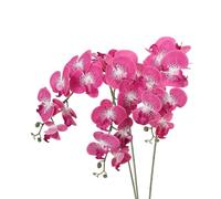 PATIKIL Lot De 3 Tiges D'Orchidées Artificielles 41" Blanc Fuchsia | 9 Têtes Faux Phalaenopsis Fleurs Réalistes Branche D'Orchidée Fausse Pour Vase Décoration Maison Mariage