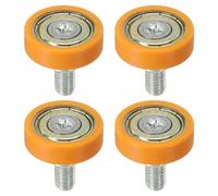 PATIKIL Lot de 4 22mm Roulettes de Tiroir Pour Poulie de Tiroir Orange | Roues de Rechange en Plastique, Petite Poulie à Roulement
