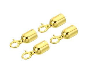 PATIKIL Lot de 4 Embouts de Corde Pour Poteau de Guidage de 1,1" Dorée | Embouts de Corde Avec crochet à Ressort, Pour Contrôle Des Foules Séparation de Files D'Attente