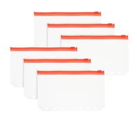 PATIKIL Lot De 6 Pochette Classeur A6 Pochettes À Zip 6 Anneaux Étanche | Pochette De Stockage Transparente, Enveloppes Économiques, Pour Planification Budgétaire, Sacs À Feuilles Volantes