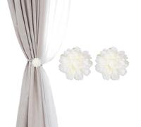 PATIKIL Lotus Flower Curtain Tiebacks, 2 Pcs Artificial Floral Curtain Tie Clips, Modern Curtain Holder Buckles, Window Drapery Decorative Clips pour Home, Room, Office, White