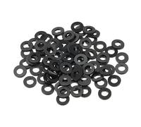 PATIKIL M3 Nylon Plat Rondelle, 80 Paquet 3mm ID 6mm OD 1mm Epaisseur Etanchéité Espaceur Joint Anneau pour Robinet Tuyau Eau Tuyau Fixation Boulon, Noir