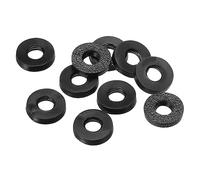 PATIKIL M3 Rondelle Plate Caoutchouc, 40 Paquet 3 mm ID 7 mm OD 1.2mm Epaisseur Etanchéité Espaceur Joint Anneau pour Robinet Tuyau Eau Tuyau Fixation Boulon, Noir