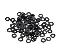 PATIKIL M5 Rondelle Plate en Nylon, 100 Paquet 5mm ID 10mm OD Étanchéité Espaceur Joint Anneau pour Robinet Tuyau Eau Tuyau Fixation Boulon,Noir