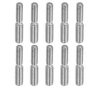 PATIKIL M5x0.8 à M6x0.8 Double Fin Fileté Goujon Vis Boulon, 10 Paquet 304 Inox Acier Tige Boulons Filetage Réducteur Adaptateur pour Meubles Matériel, 30mm Long