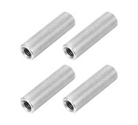 PATIKIL M6 Ecrous Ronds Connecteurs. 4 Pcs 0.39"OD x 1.38"H 304 Acier Inoxydable Rond Moleté Manchon D'Accouplement À Pouce Barre Filetée Tube Fixation Pour Camera Lamp Bracket