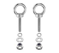 PATIKIL M6 x 30mm Boulon À Oeil À Collet, 2 Pcs 304 Acier Inoxydable Anneau De Levage Boulon À Oeil Fileté Avec Écrous À Bride, Rondelles Plates Et Ressorts Pour Accrochage