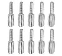 PATIKIL M6x1 à M10x1,5 Double Fin Fileté Goujon Vis Boulon, 10 Paquet 304 Inox Acier Tige Boulons Filetage Réducteur Adaptateur pour Meubles Matériel, 40mm Long