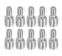 PATIKIL M6x1 à M10x1,5 Double Fin Fileté Goujon Vis Boulon, 10 Paquet 304 Inox Acier Tige Boulons Filetage Réducteur Adaptateur pour Meubles Matériel, 20mm Long